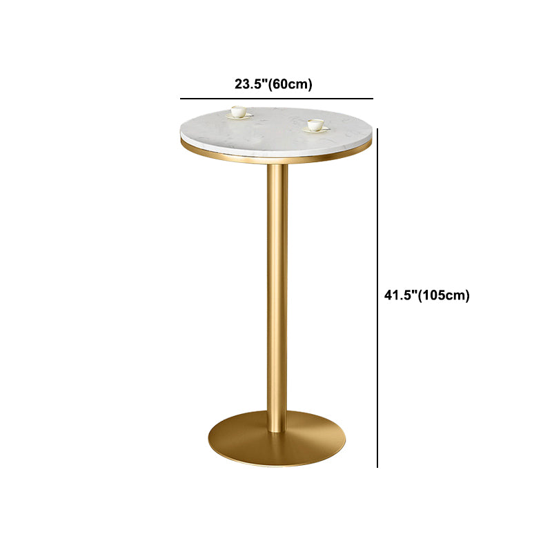 Glam Style Bar Table Faux Marble Bar Dining Table for Living Room