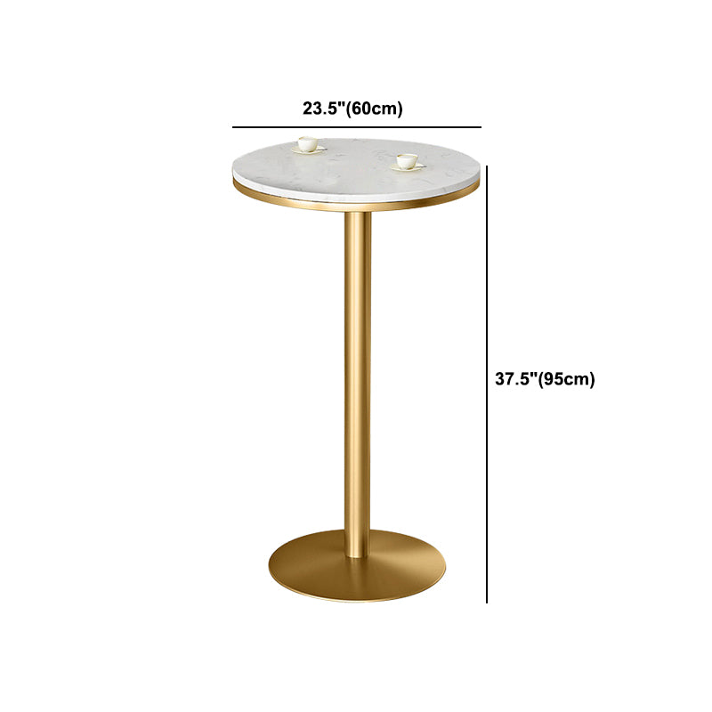 Glam Style Bar Table Faux Marble Bar Dining Table for Living Room