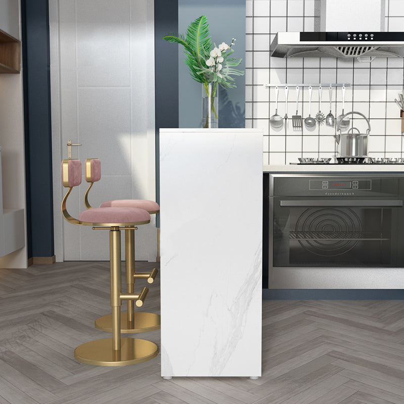 Glam Style Bar Table Faux Marble Bar Dining Table with Storage Shelf