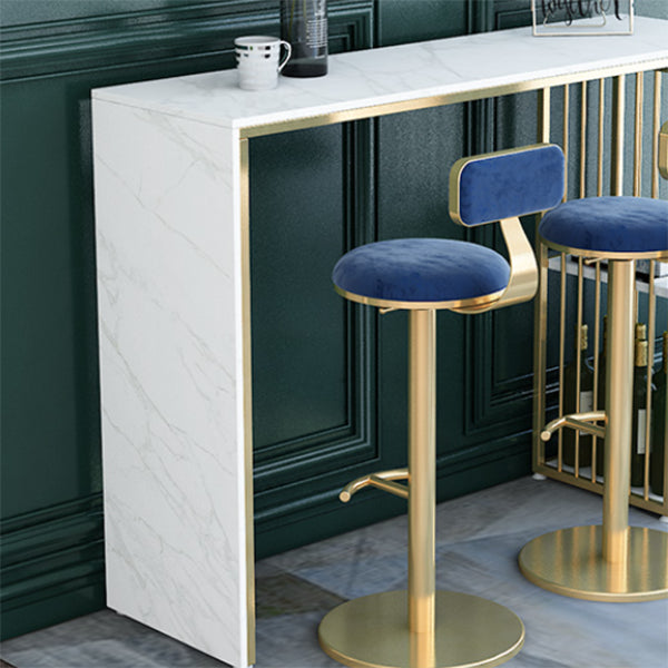 Glam Style Bar Table Faux Marble Bar Dining Table with Storage Shelf