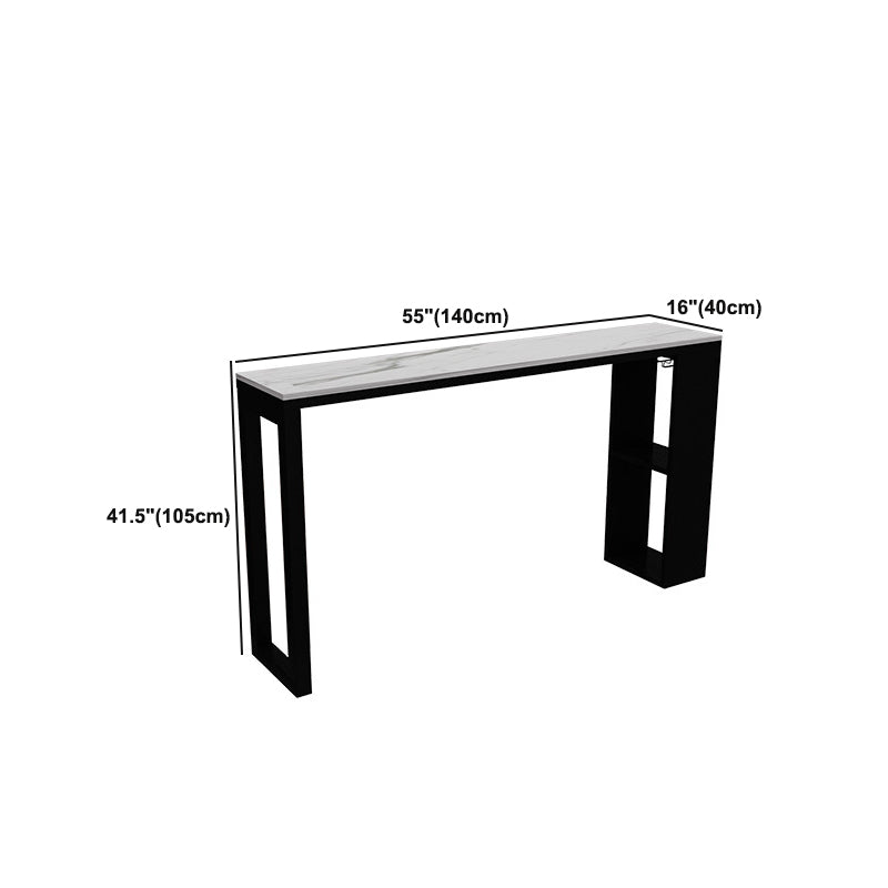 Modem Style Bar Table Rectangle Faux Marble Bar Dining Table