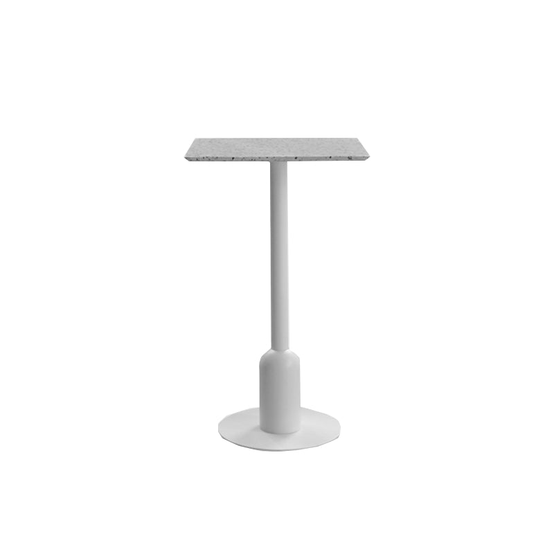 Industrial Bar Dining Table Fixed Bistro Bar Height Cocktail Table with Metal Base