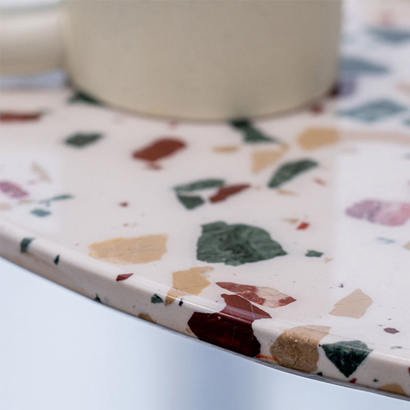 Industrial Bar Dining Table Fixed Bistro Bar Height Cocktail Table with Metal Base