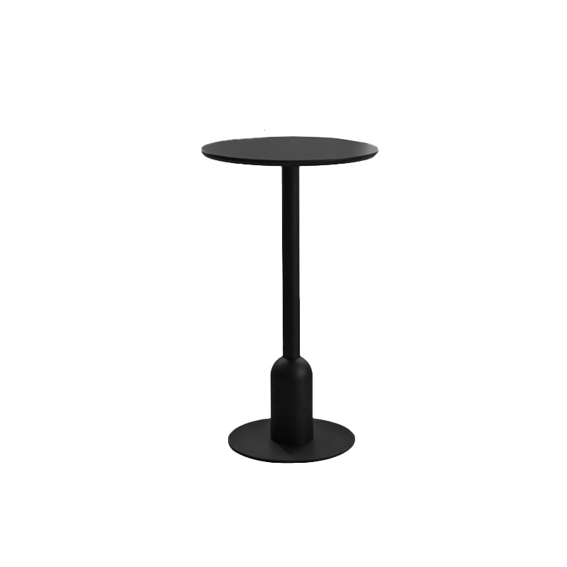 Industrial Bar Dining Table Fixed Bistro Bar Height Cocktail Table with Metal Base