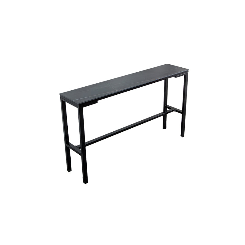 Contemporary Style Bar Table Stone Bar Dining Table with Footrest