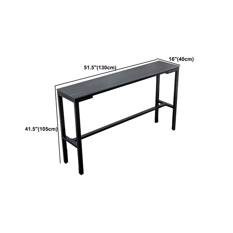 Contemporary Style Bar Table Stone Bar Dining Table with Footrest