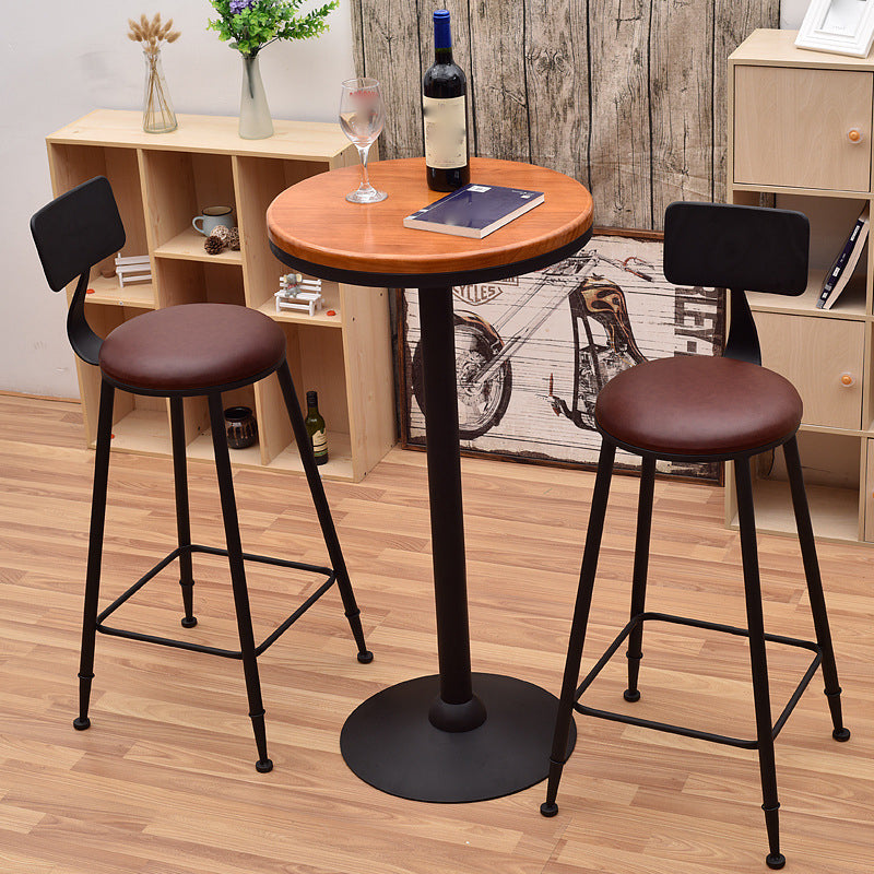 Modern Pub Table Round Bar Height Solid Wood Bar Table for Indoor