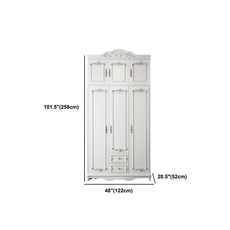 Bedroom Hinged Door Storage Cabinet Manufactured Wood French Country Cabinet with Drawers