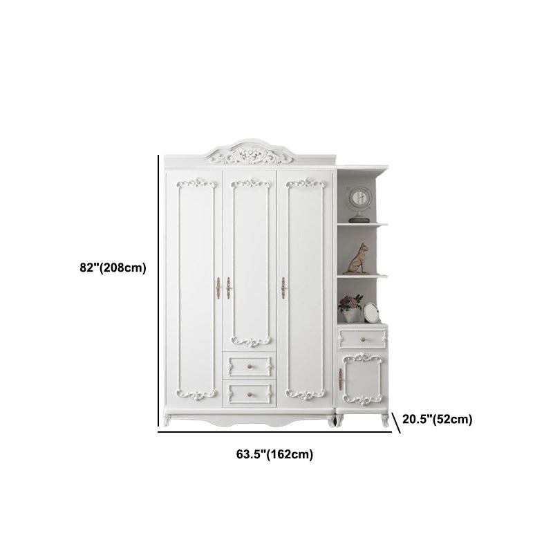 Bedroom Hinged Door Storage Cabinet Manufactured Wood French Country Cabinet with Drawers