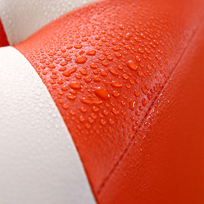 Contemporary Footstool Ottoman Faux Leather Tufted Patchwork Square Ottoman