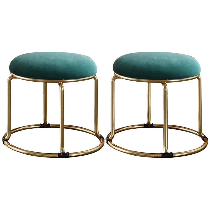 Standard Glam Round Ottoman Velvet Tear Resistant Indoor Pure Color Ottoman