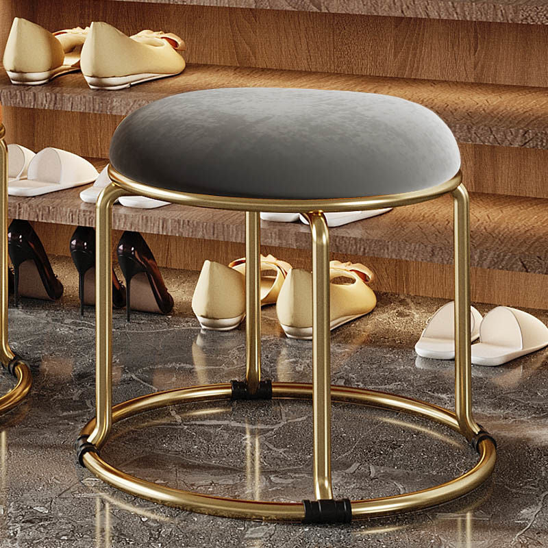 Standard Glam Round Ottoman Velvet Tear Resistant Indoor Pure Color Ottoman
