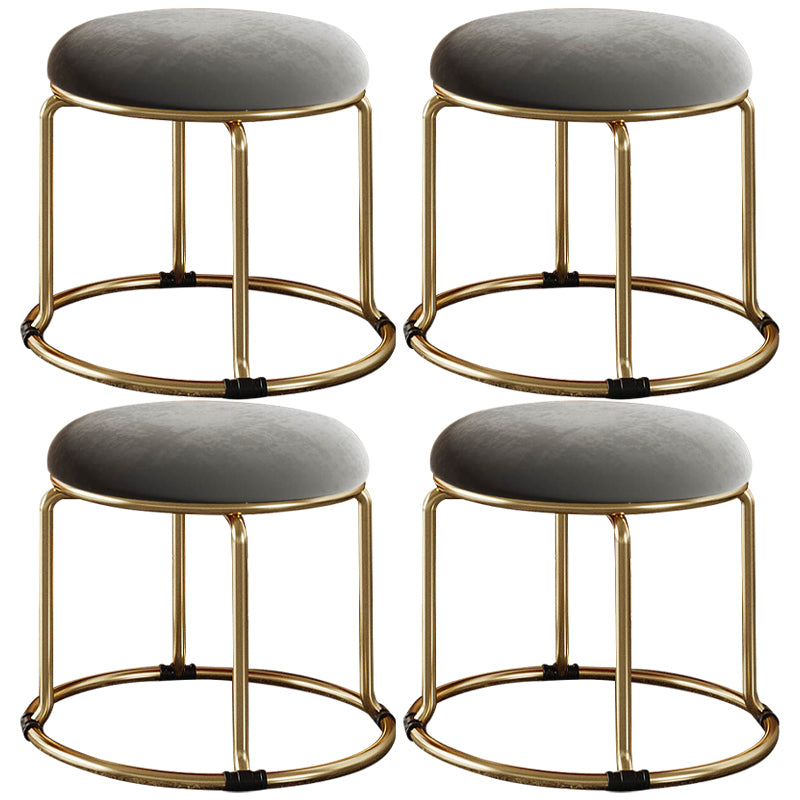 Standard Glam Round Ottoman Velvet Tear Resistant Indoor Pure Color Ottoman