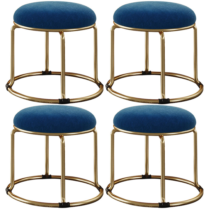 Standard Glam Round Ottoman Velvet Tear Resistant Indoor Pure Color Ottoman