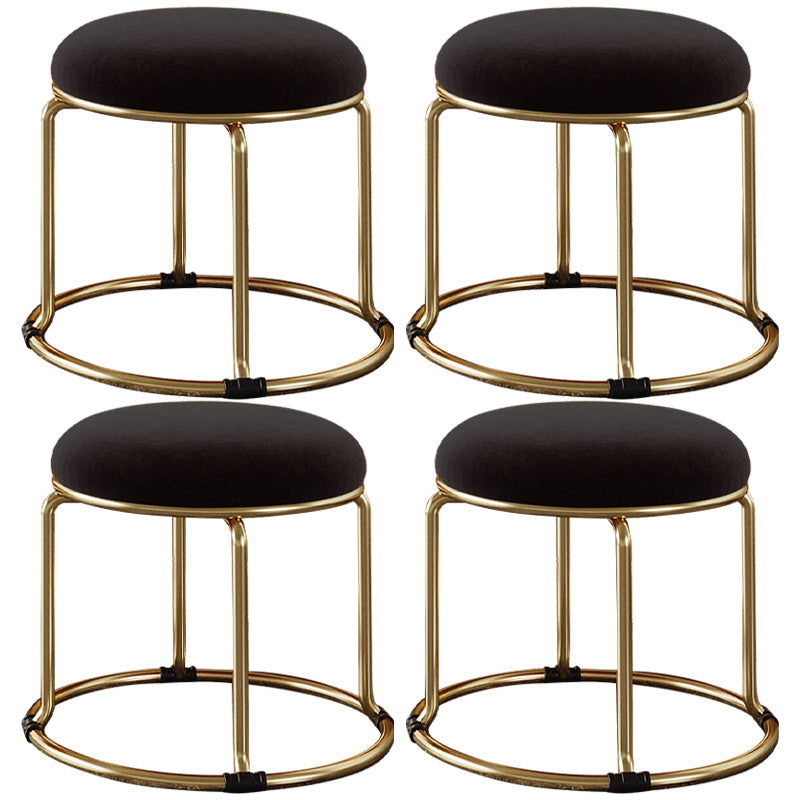 Standard Glam Round Ottoman Velvet Tear Resistant Indoor Pure Color Ottoman