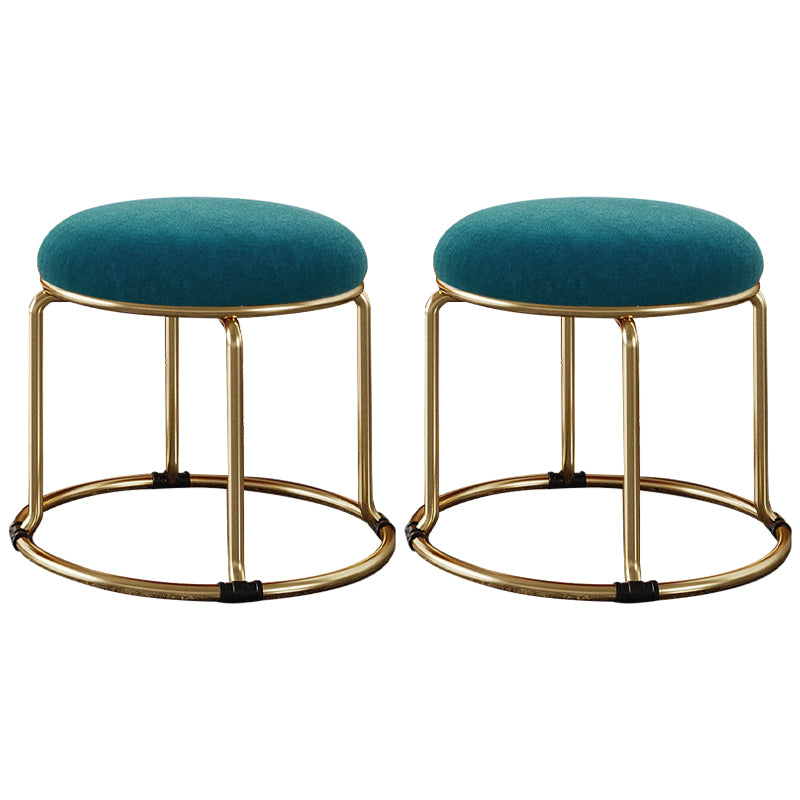 Standard Glam Round Ottoman Velvet Tear Resistant Indoor Pure Color Ottoman