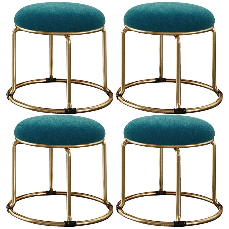 Standard Glam Round Ottoman Velvet Tear Resistant Indoor Pure Color Ottoman