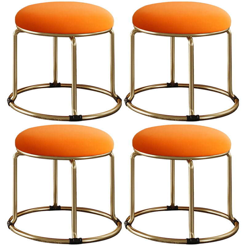 Standard Glam Round Ottoman Velvet Tear Resistant Indoor Pure Color Ottoman