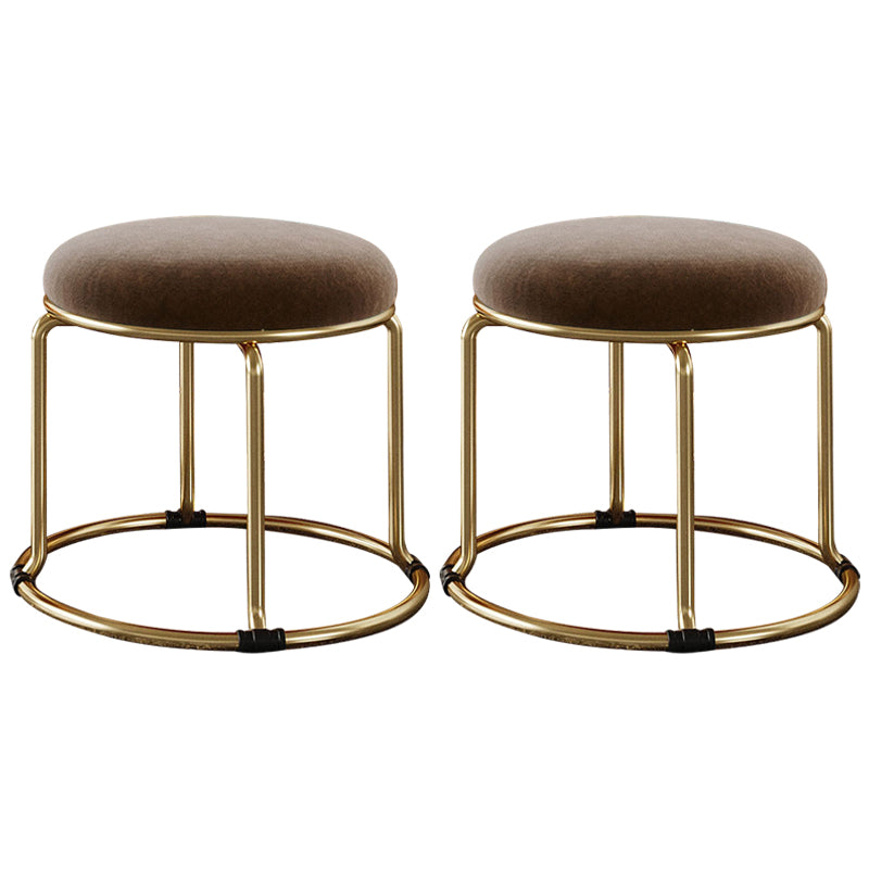 Standard Glam Round Ottoman Velvet Tear Resistant Indoor Pure Color Ottoman