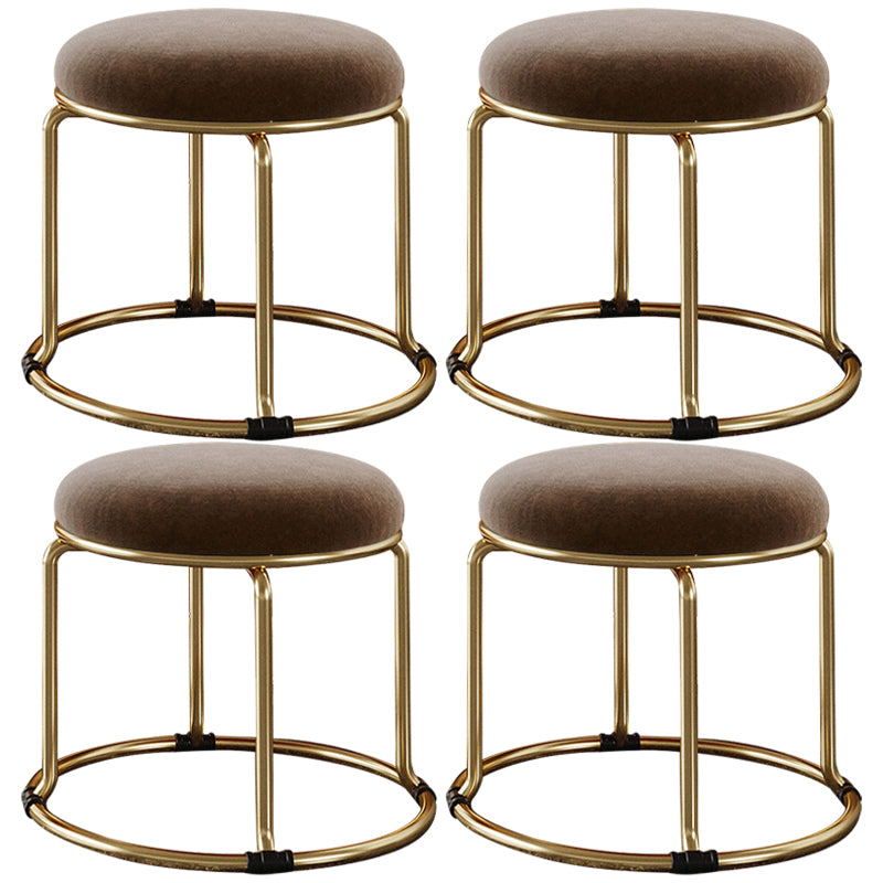 Standard Glam Round Ottoman Velvet Tear Resistant Indoor Pure Color Ottoman