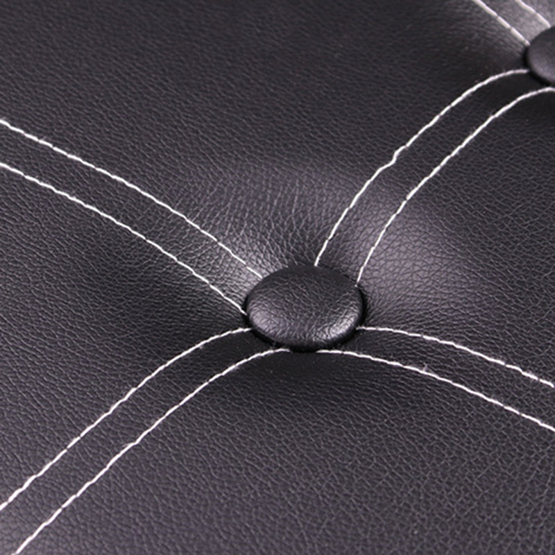 Mid-Century Modern Pouf Ottoman PU Leather Tufted Square Ottoman with Storage