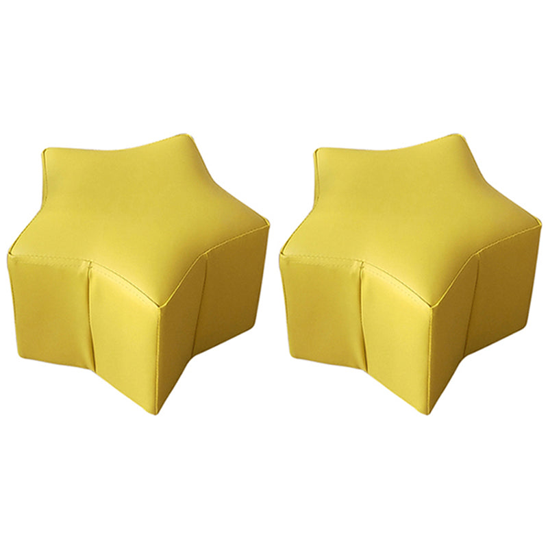 Modern Water Resistant Standard Specialty Shape Pink Leather Ottoman