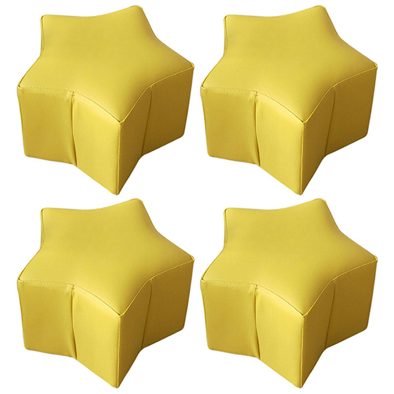 Modern Water Resistant Standard Specialty Shape Pink Leather Ottoman