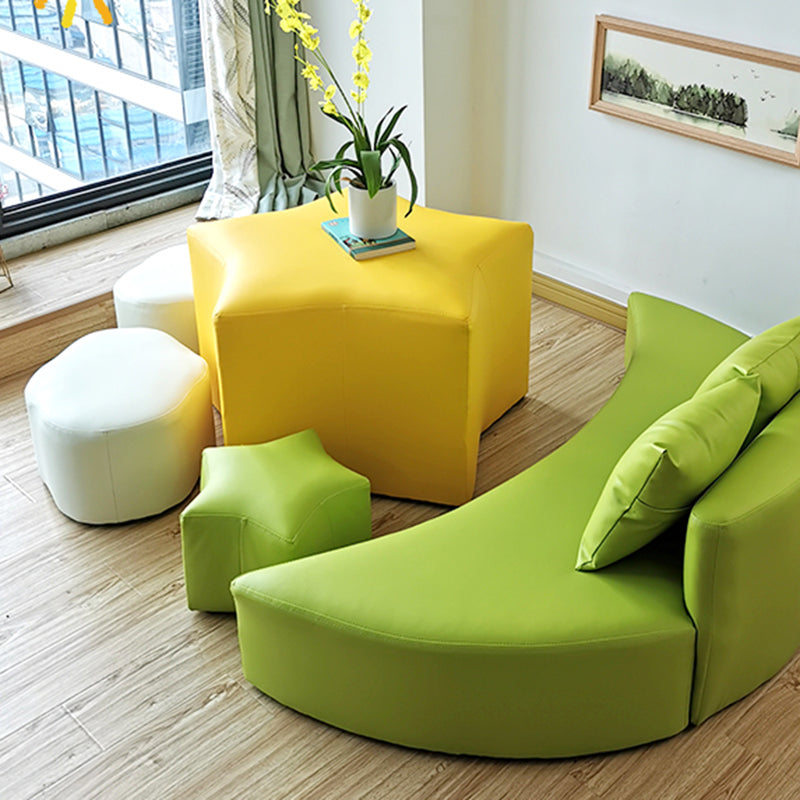 Modern Water Resistant Standard Specialty Shape Pink Leather Ottoman