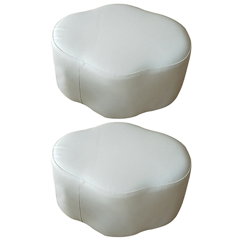 Modern Water Resistant Standard Specialty Shape Pink Leather Ottoman