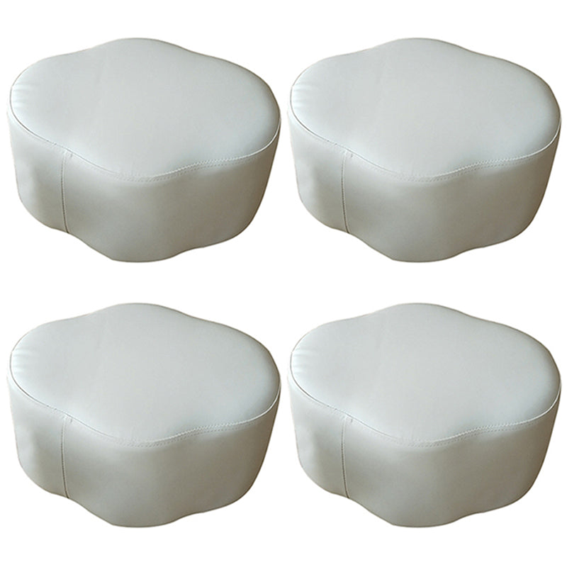 Modern Water Resistant Standard Specialty Shape Pink Leather Ottoman