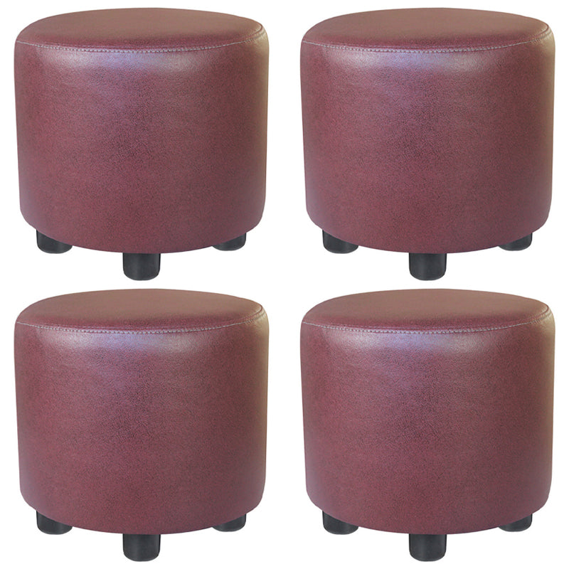 Popular Round Pouf Chair Contrast Color Cotton Water Resistant Footstool Ottoman