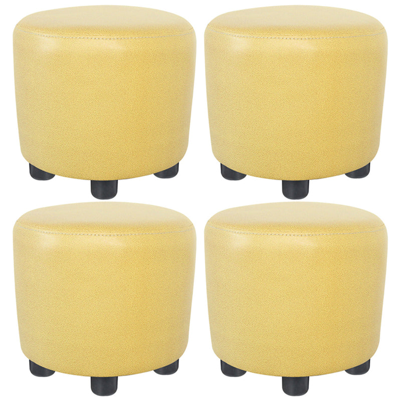 Popular Round Pouf Chair Contrast Color Cotton Water Resistant Footstool Ottoman