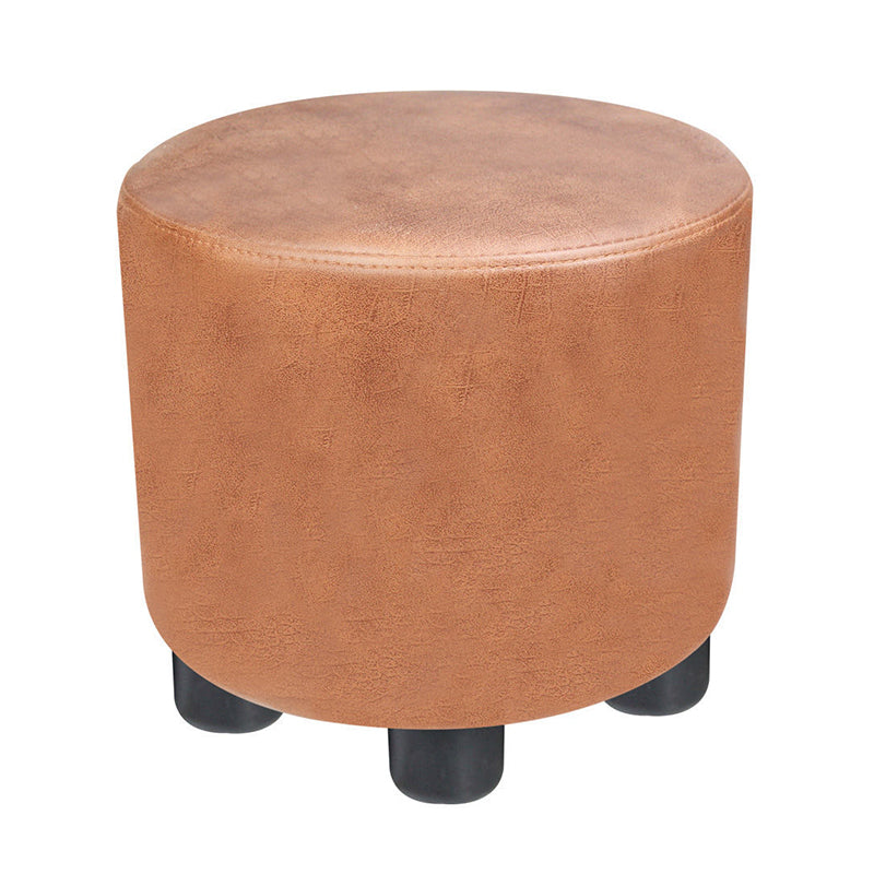 Popular Round Pouf Chair Contrast Color Cotton Water Resistant Footstool Ottoman