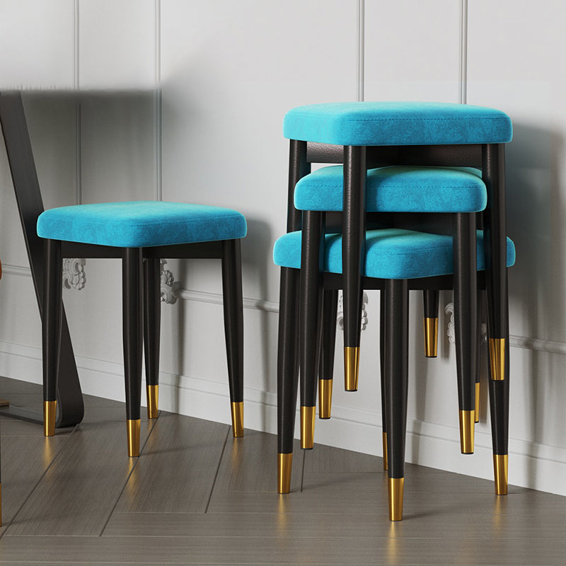 Contemporary Tear Resistant Ottaman Square Orange Velvet Standard