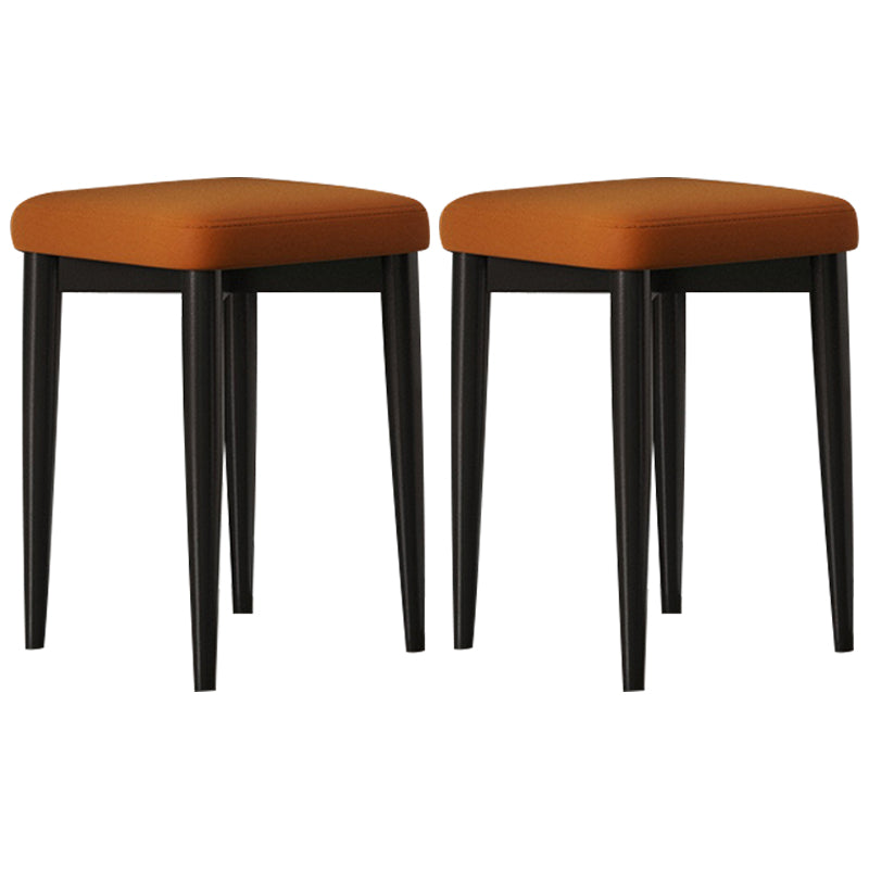 Contemporary Tear Resistant Ottaman Square Orange Velvet Standard