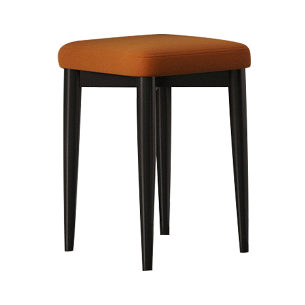 Contemporary Tear Resistant Ottaman Square Orange Velvet Standard