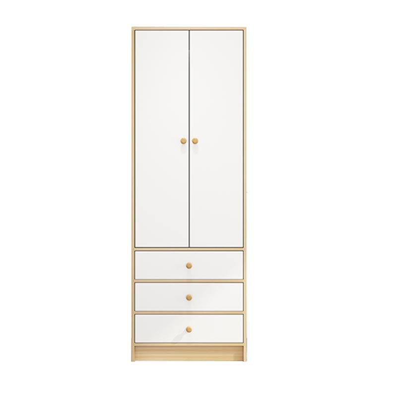 Modern Wooden Wardrobe White Colour Cloth Rod Included Wardrobe Closet for Home