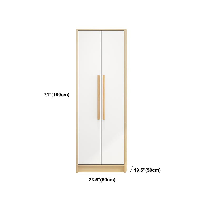 Modern Wooden Wardrobe White Colour Cloth Rod Included Wardrobe Closet for Home