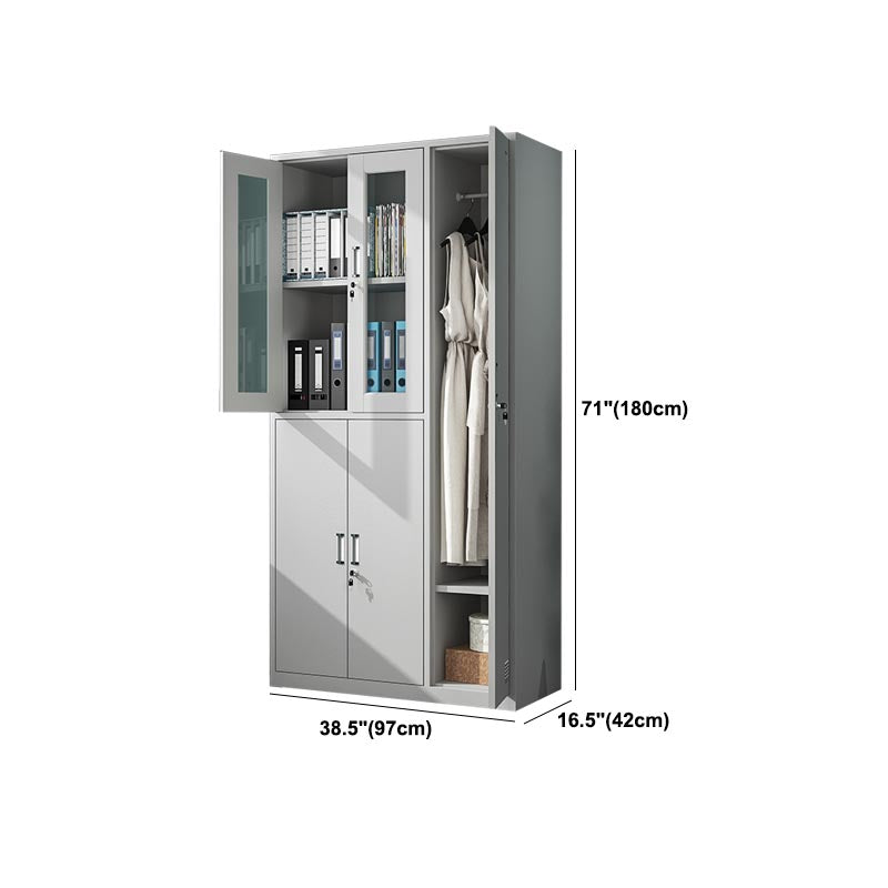 Contemporary Hinged Wardrobe Cabinet Steel Wardrobe Armoire for Home