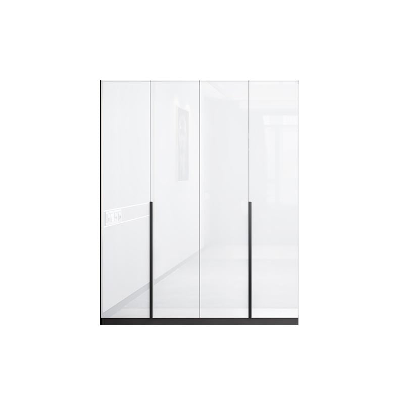 White Wooden Wardrobe Modern Cloth Rod Included Wardrobe Closet for Home