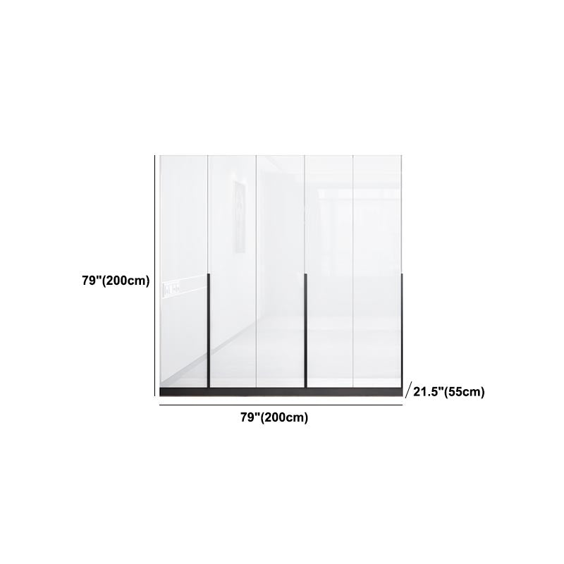 White Wooden Wardrobe Modern Cloth Rod Included Wardrobe Closet for Home