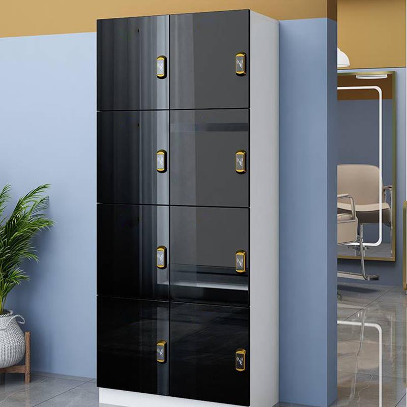 Modern Mirrored Finish Non-Hanging Armoire Manufactured Wood Storage Cabinet