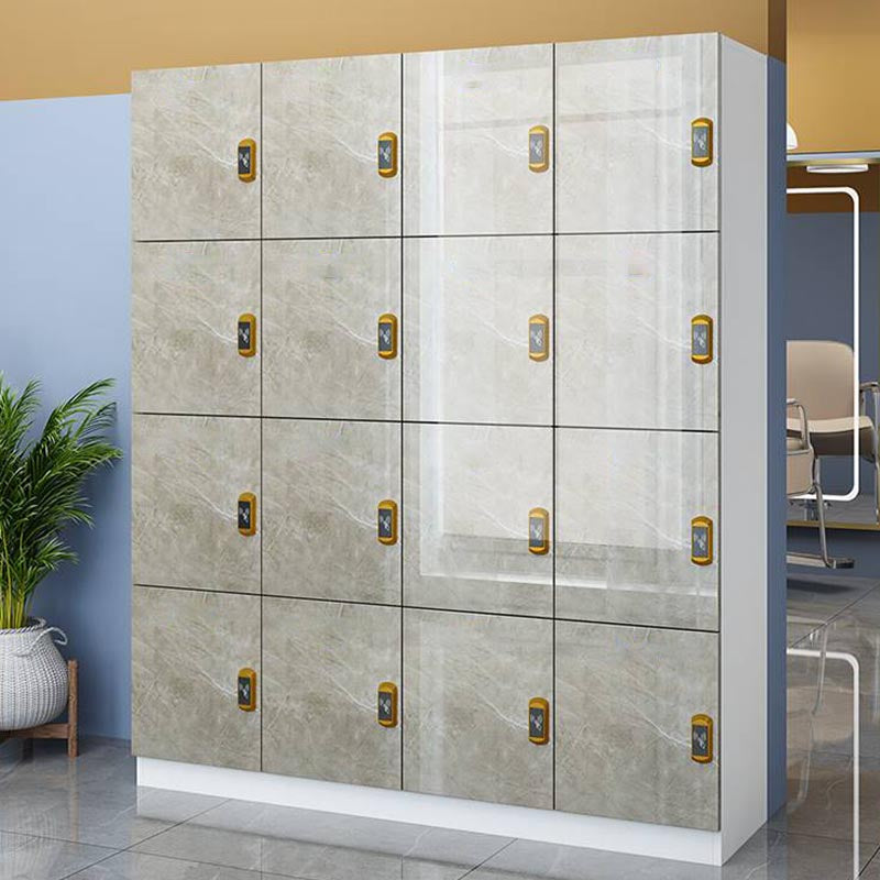 Modern Mirrored Finish Non-Hanging Armoire Manufactured Wood Storage Cabinet