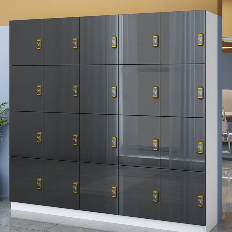 Modern Mirrored Finish Non-Hanging Armoire Manufactured Wood Storage Cabinet