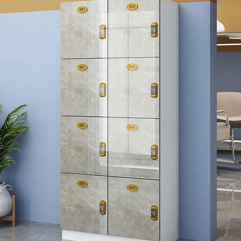 Modern Mirrored Finish Non-Hanging Armoire Manufactured Wood Storage Cabinet
