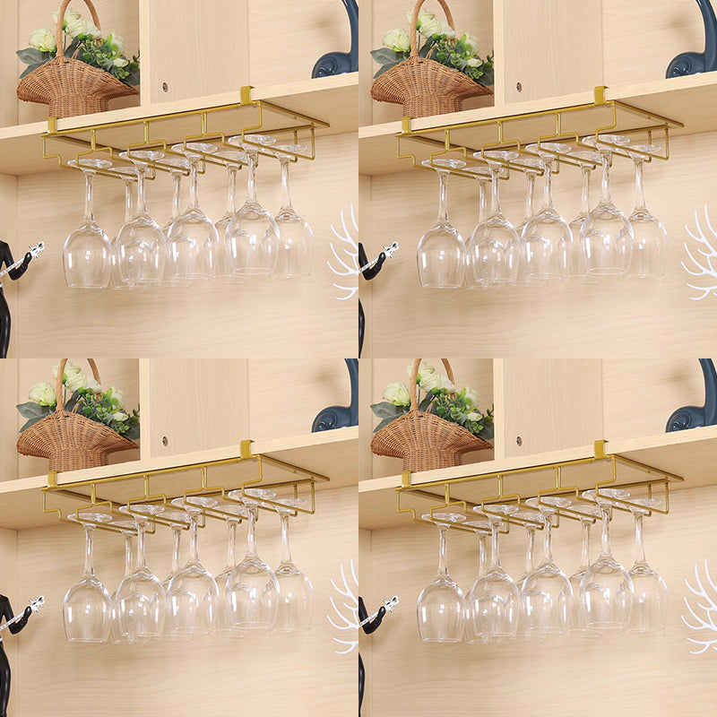 Contemporary Hanging Wine Glass Rack Metal Glass & Stemware Holder for Kitchen