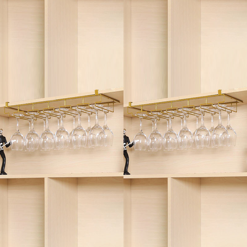 Contemporary Hanging Wine Glass Rack Metal Glass & Stemware Holder for Kitchen