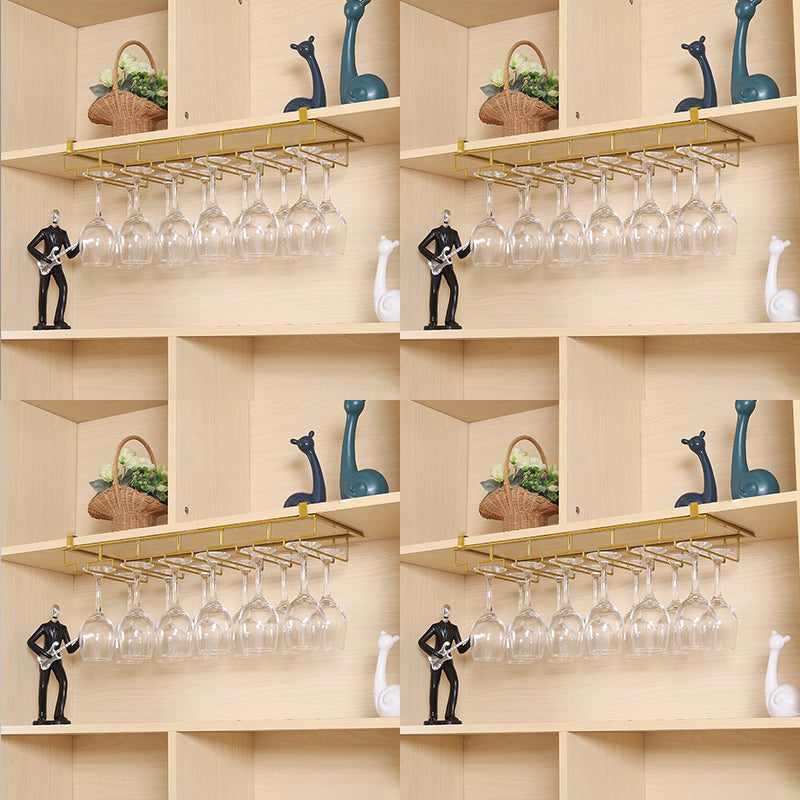 Contemporary Hanging Wine Glass Rack Metal Glass & Stemware Holder for Kitchen