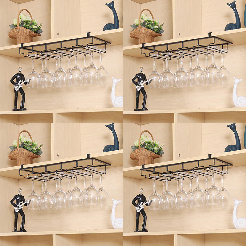 Contemporary Hanging Wine Glass Rack Metal Glass & Stemware Holder for Kitchen