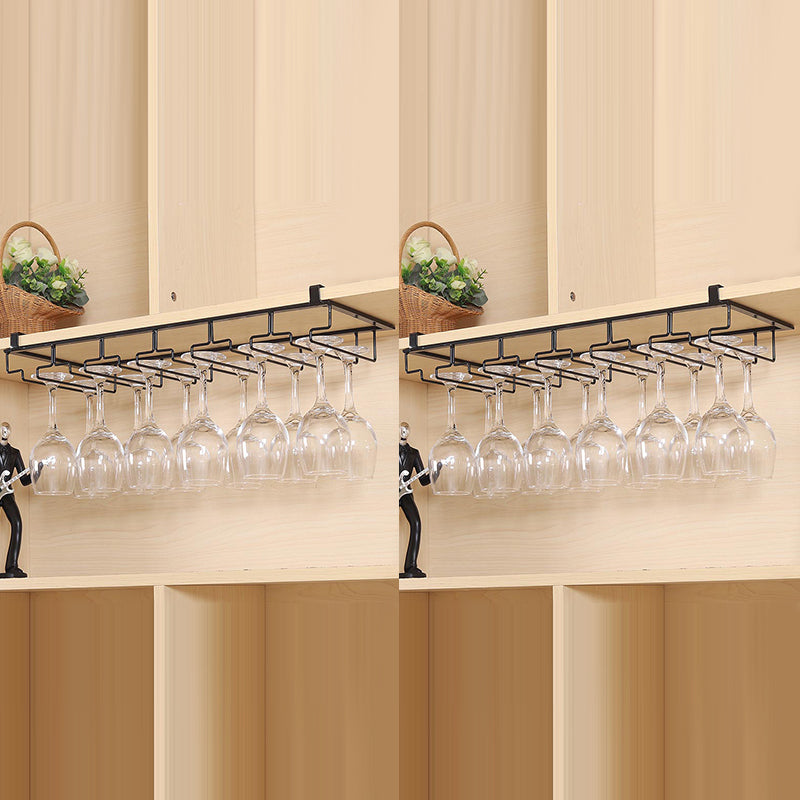 Contemporary Hanging Wine Glass Rack Metal Glass & Stemware Holder for Kitchen